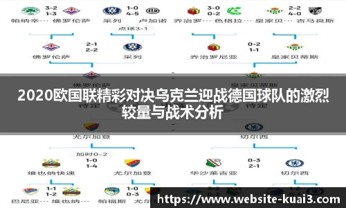 2020欧国联精彩对决乌克兰迎战德国球队的激烈较量与战术分析